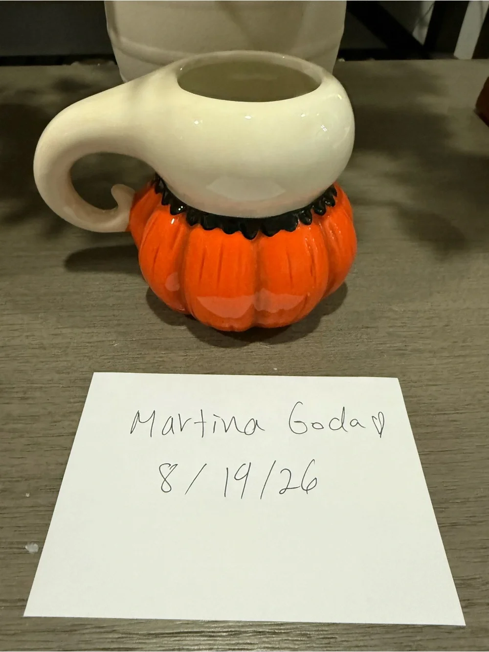 Johanna Parker Pumpkin Ghost Mug -NEW